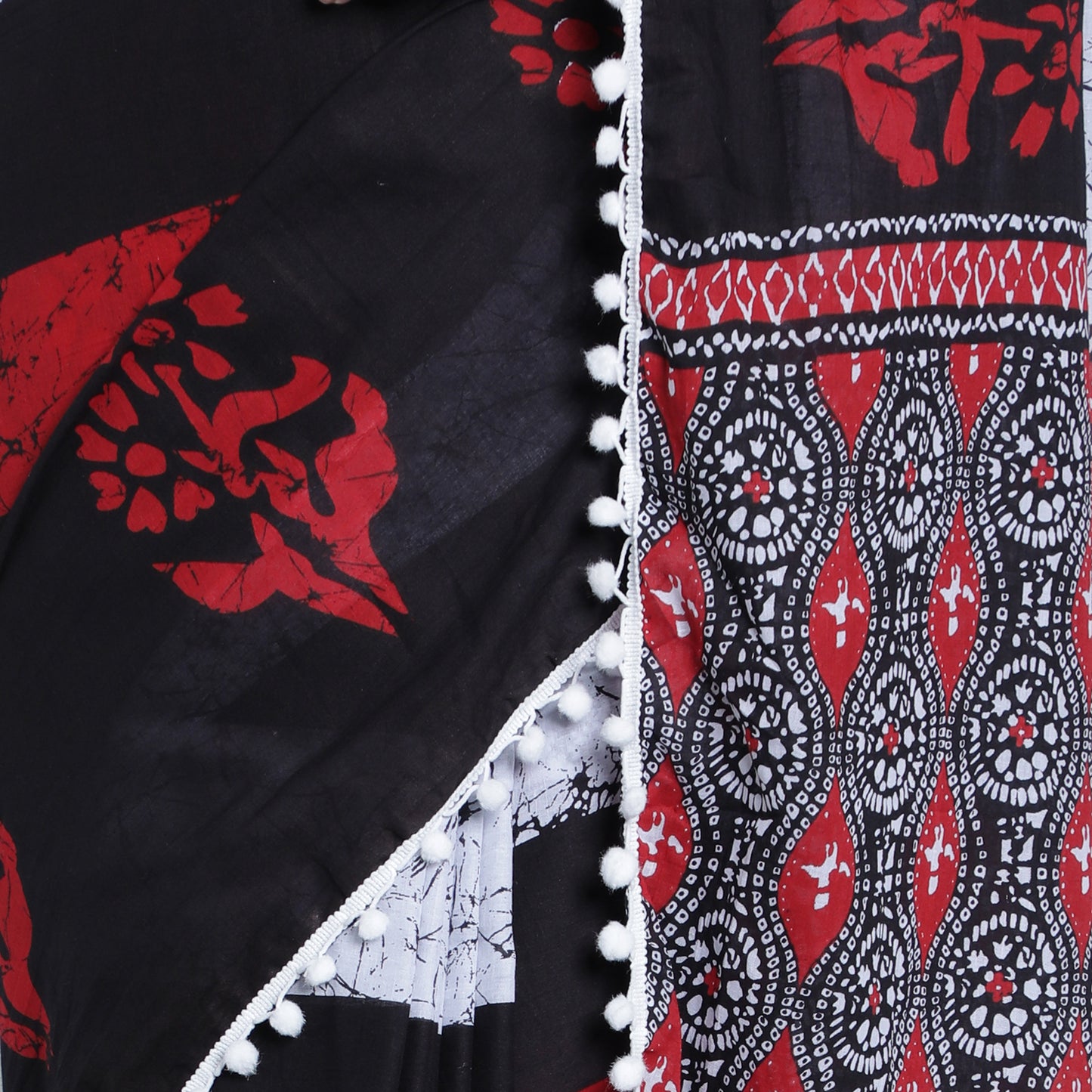 Salient Black Cotton Saree