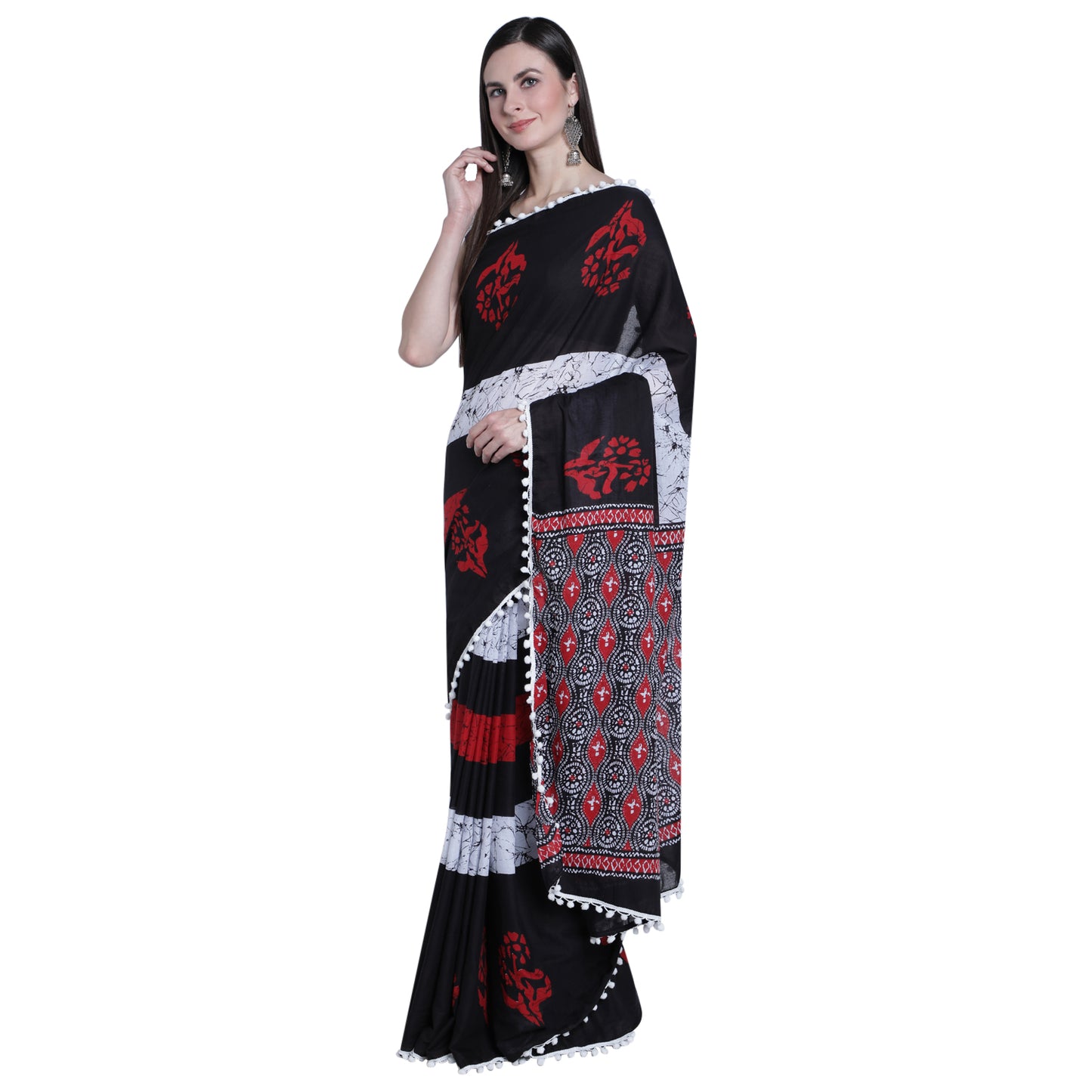 Salient Black Cotton Saree