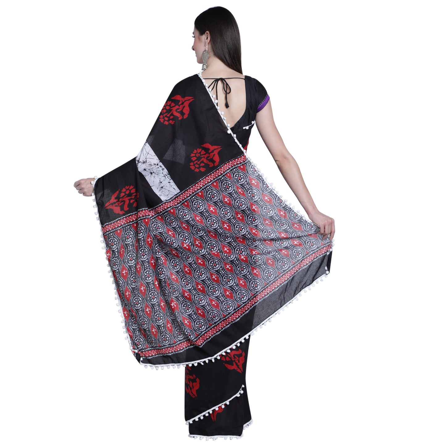 Salient Black Cotton Saree