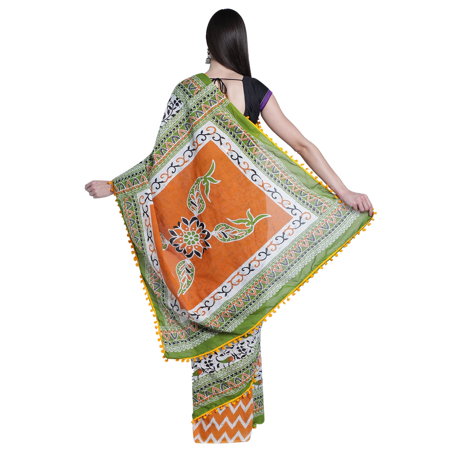 Jaipuri Splendor: Vibrant Cotton Saree with Exquisite Prints