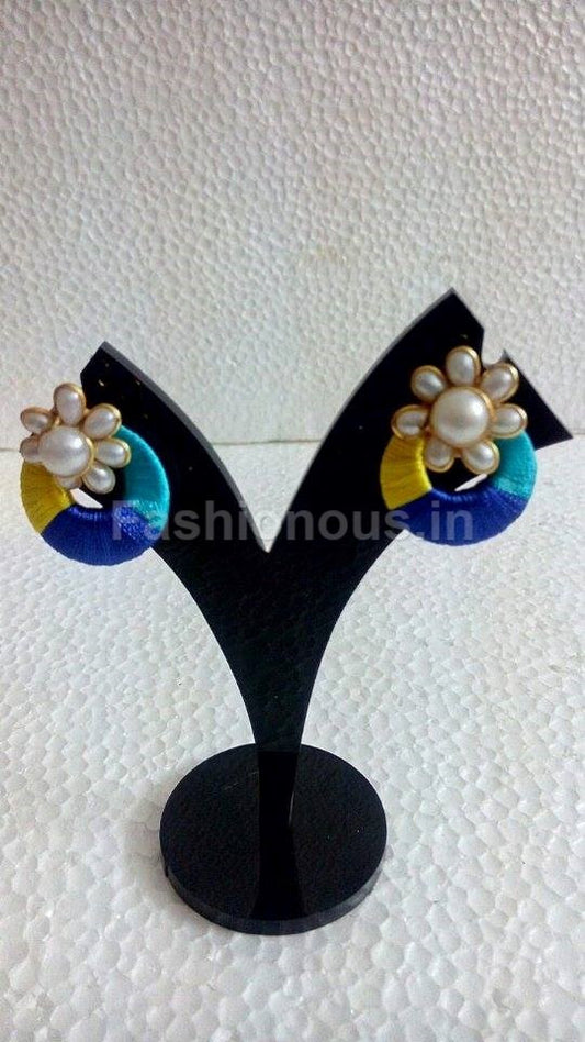 Tricoloured Flower Earring