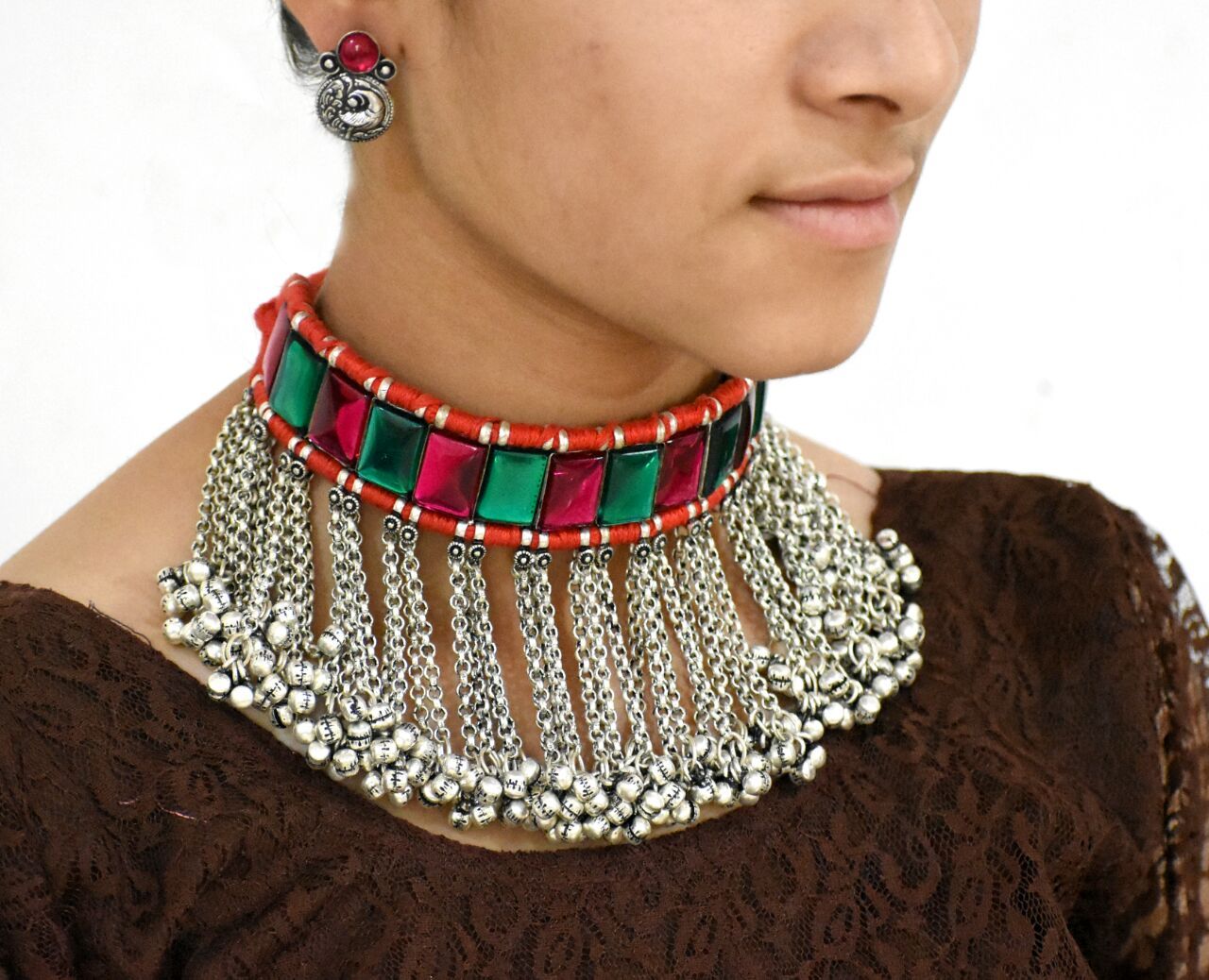 Antique Choker Necklace and Earrings-ACN020