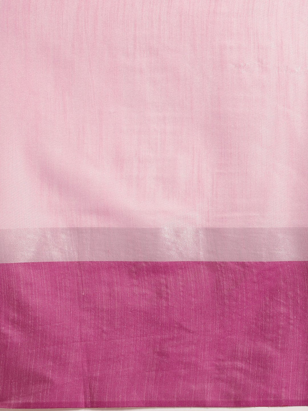 Baby Pink Attractive Big Border Angolla Linen Saree (Blend)