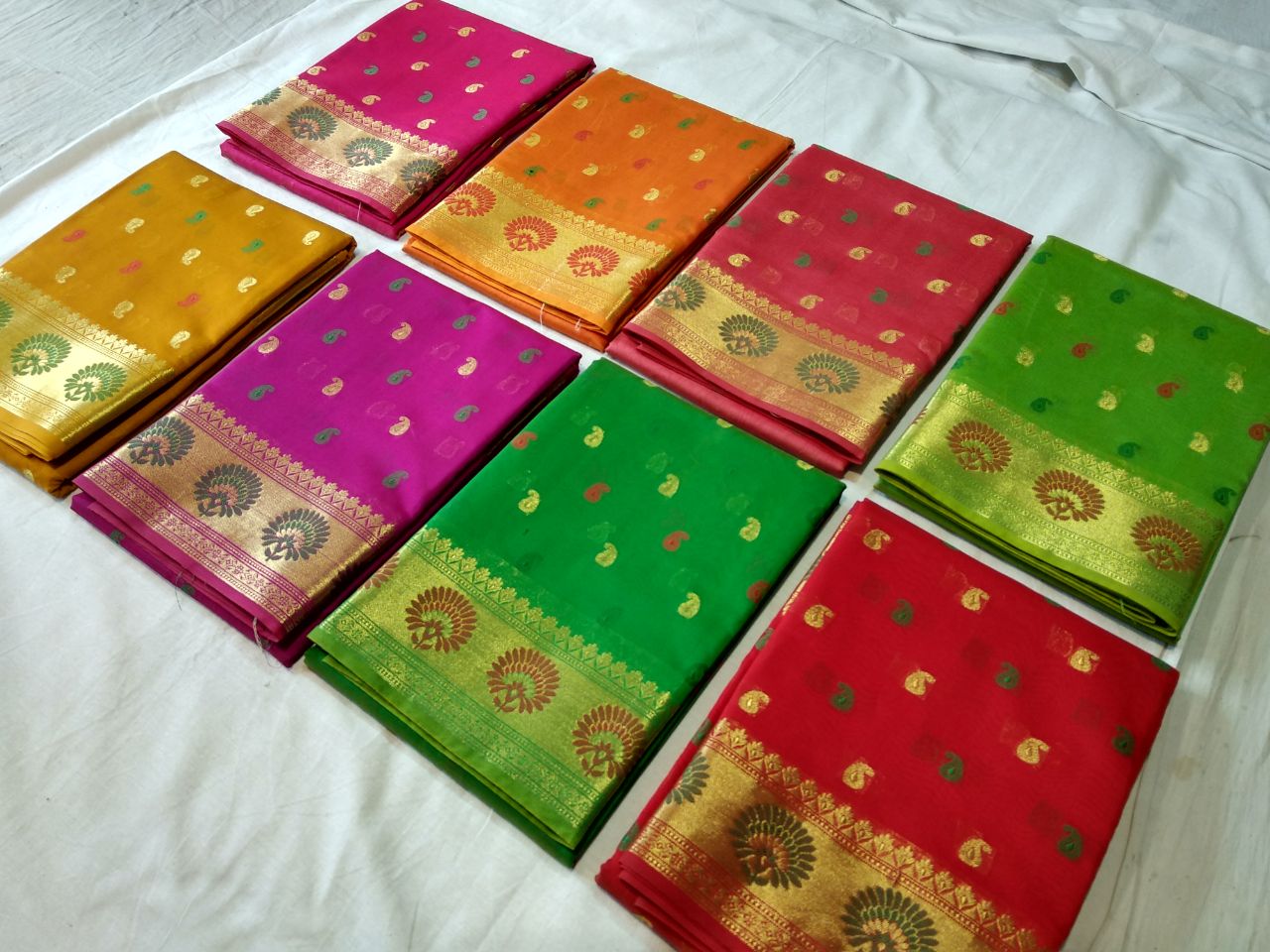 Banarasi Silk Cotton Saree-SKCSRE001 red and green coloured dailywear saree