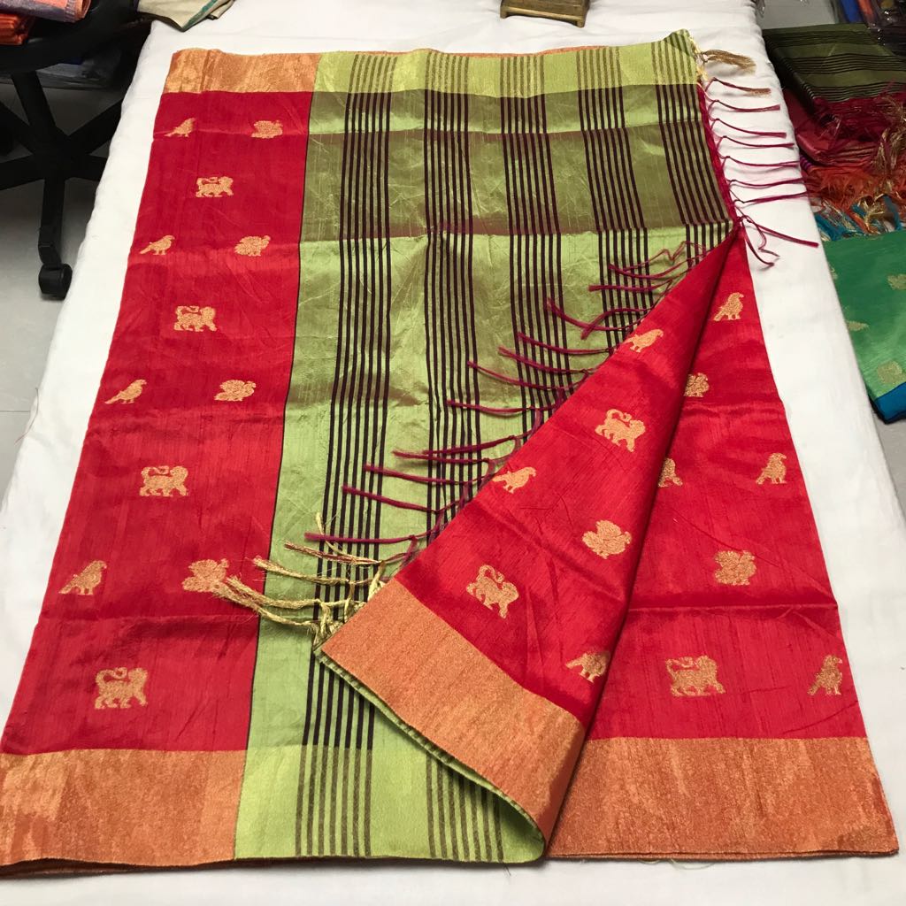 Scarlet Secret Banarasi Silk Saree-Design BNS005 red coloured traditional saree