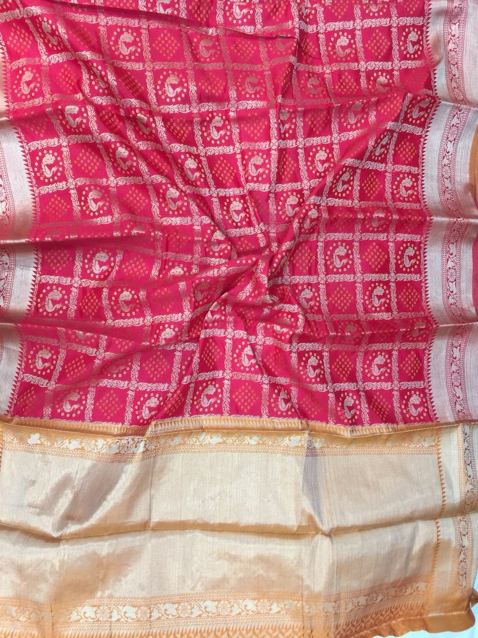 Garnet Grand Patola Banarasi Silk Saree BNS014 pink coloured silk saree lightweight 