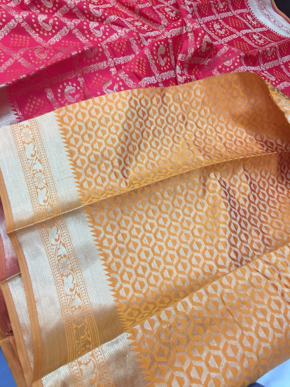 Garnet Grand Patola Banarasi Silk Saree BNS014 pink coloured silk saree lightweight 