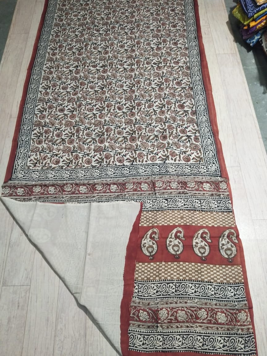 Beige Jaipuri Soft Cotton Saree-TCS200