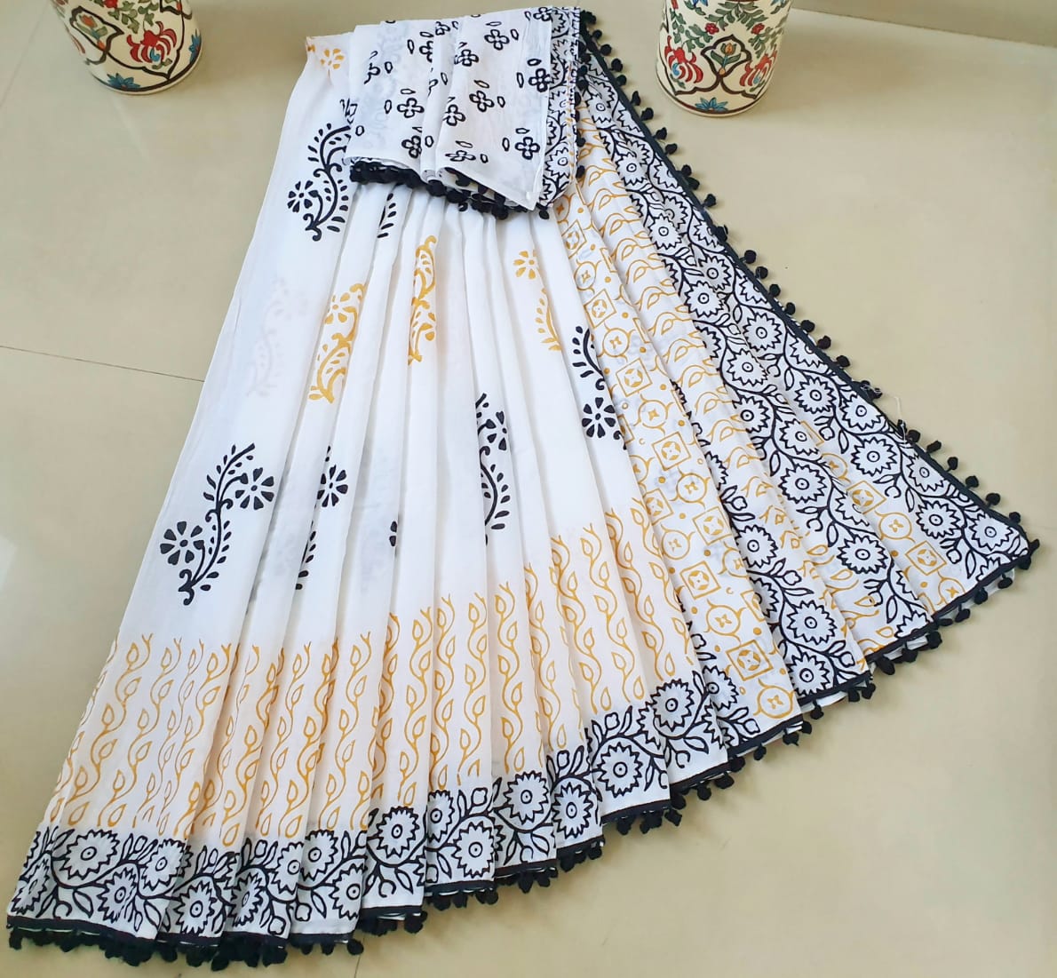 Blooming Floral Cotton Saree