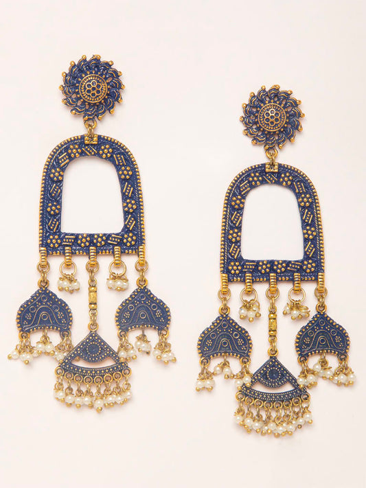 Blue-Grey Designer Earring