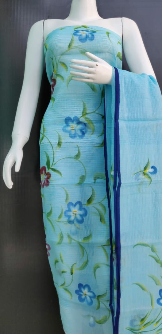 Floral Kota Printed Unstitched Dress Material - BKDM004