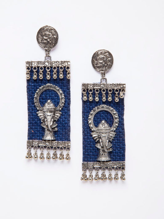 Blue Ganesha Earring