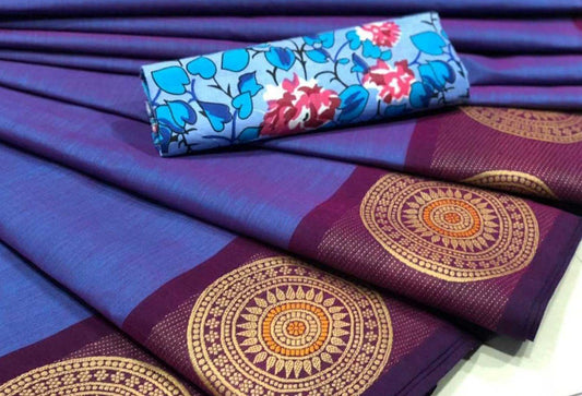 Chettinad Saree with Leaf Border- CS114