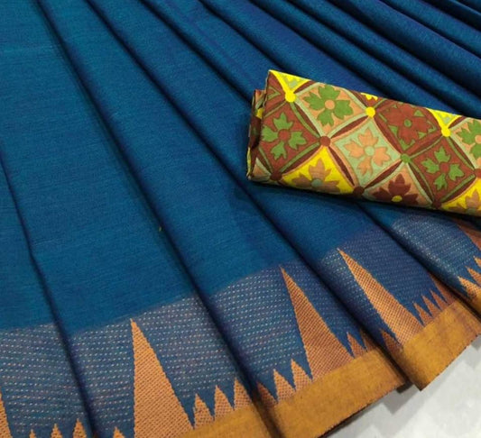 Chettinad Saree with Temple Border- CS110