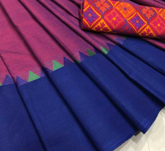 Chettinad Saree with Temple Border- CS120