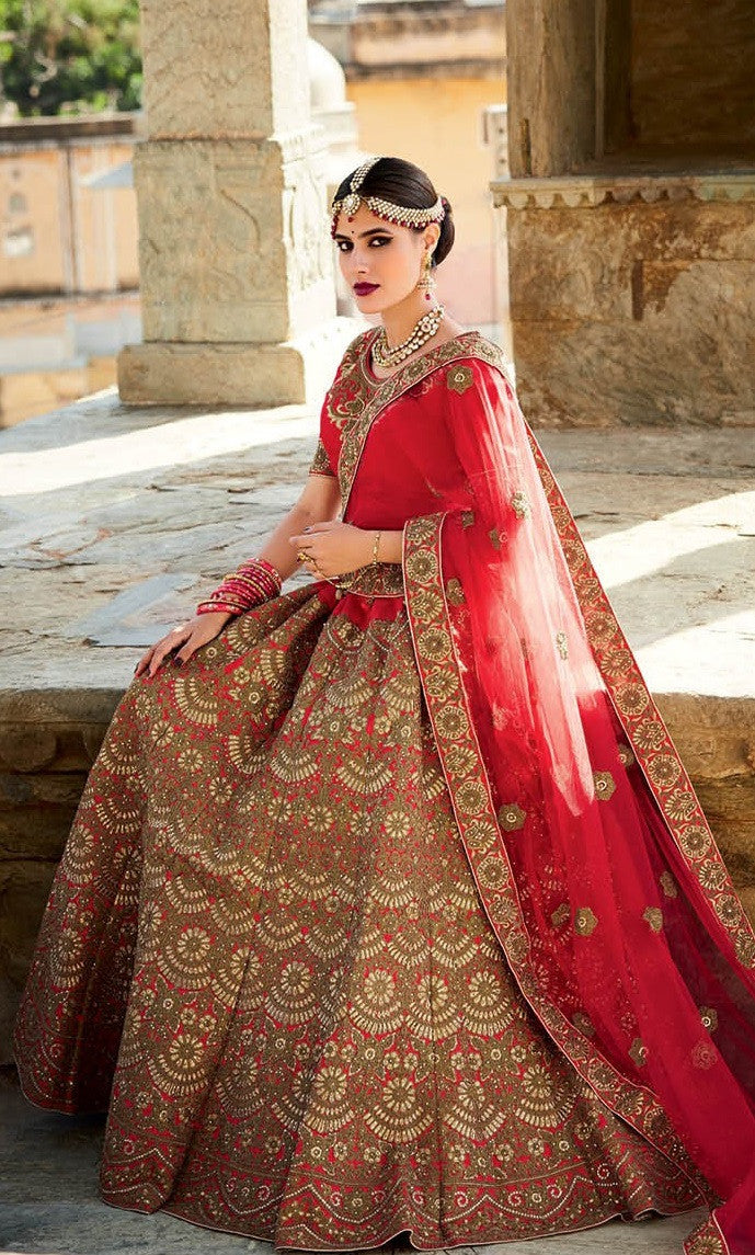 25 Red Floral Lehengas We are Swooning Over! | WeddingBazaar