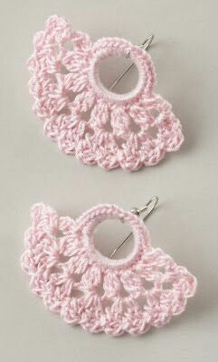 Baby Pink Color Half Moon Floral Traditional Statement Crochet Earring Sets