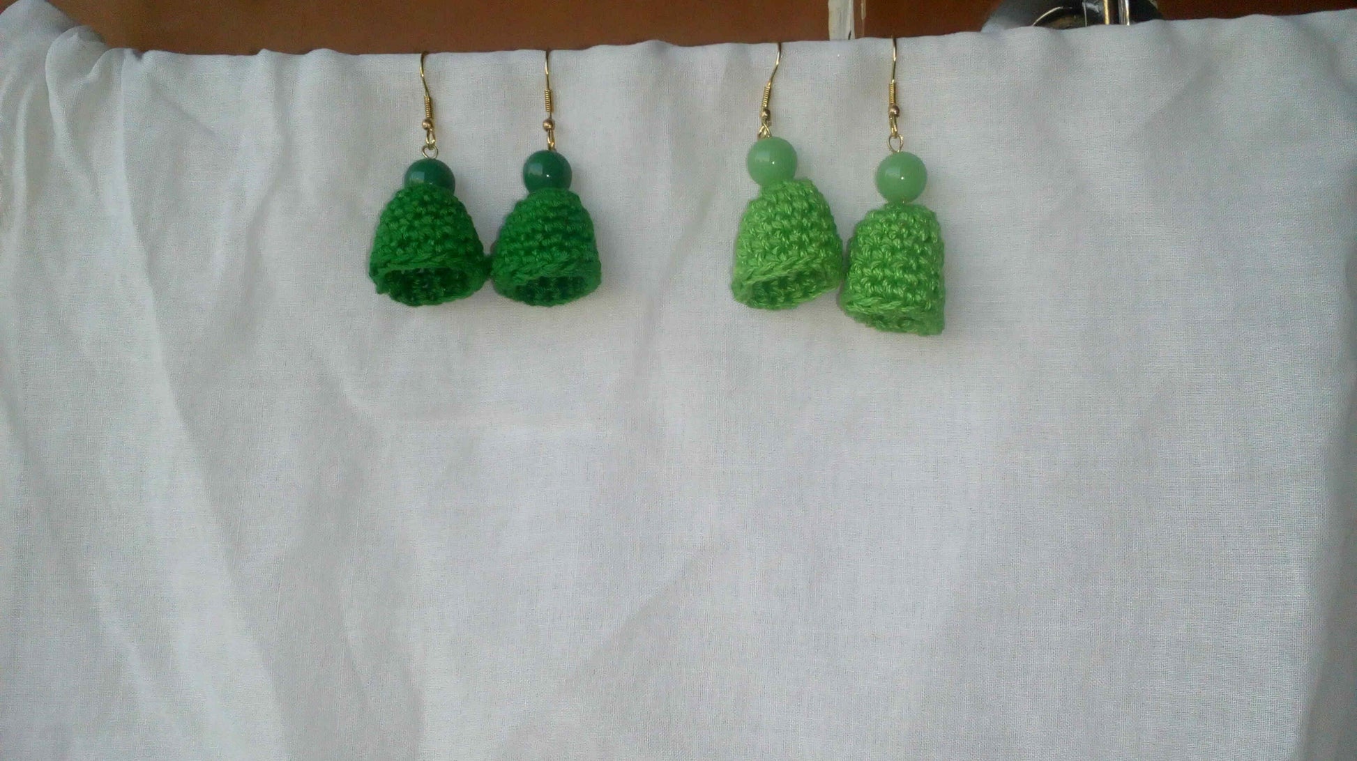 Green Color Jhumka Traditional Statement Crochet Earring Sets