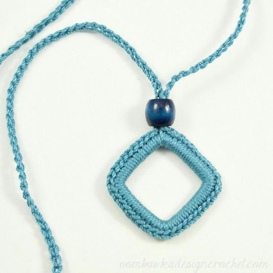 Handmade Pendent Crochet Jewellery Set inTurquoise Color Angle Design