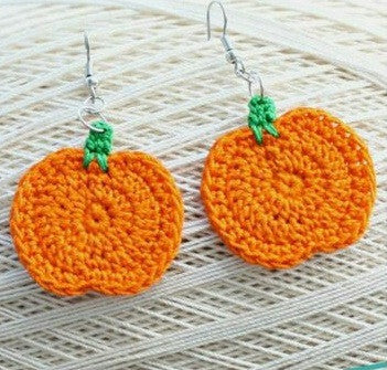 Orange Fruit Traditional StatementCrochet Earring Sets