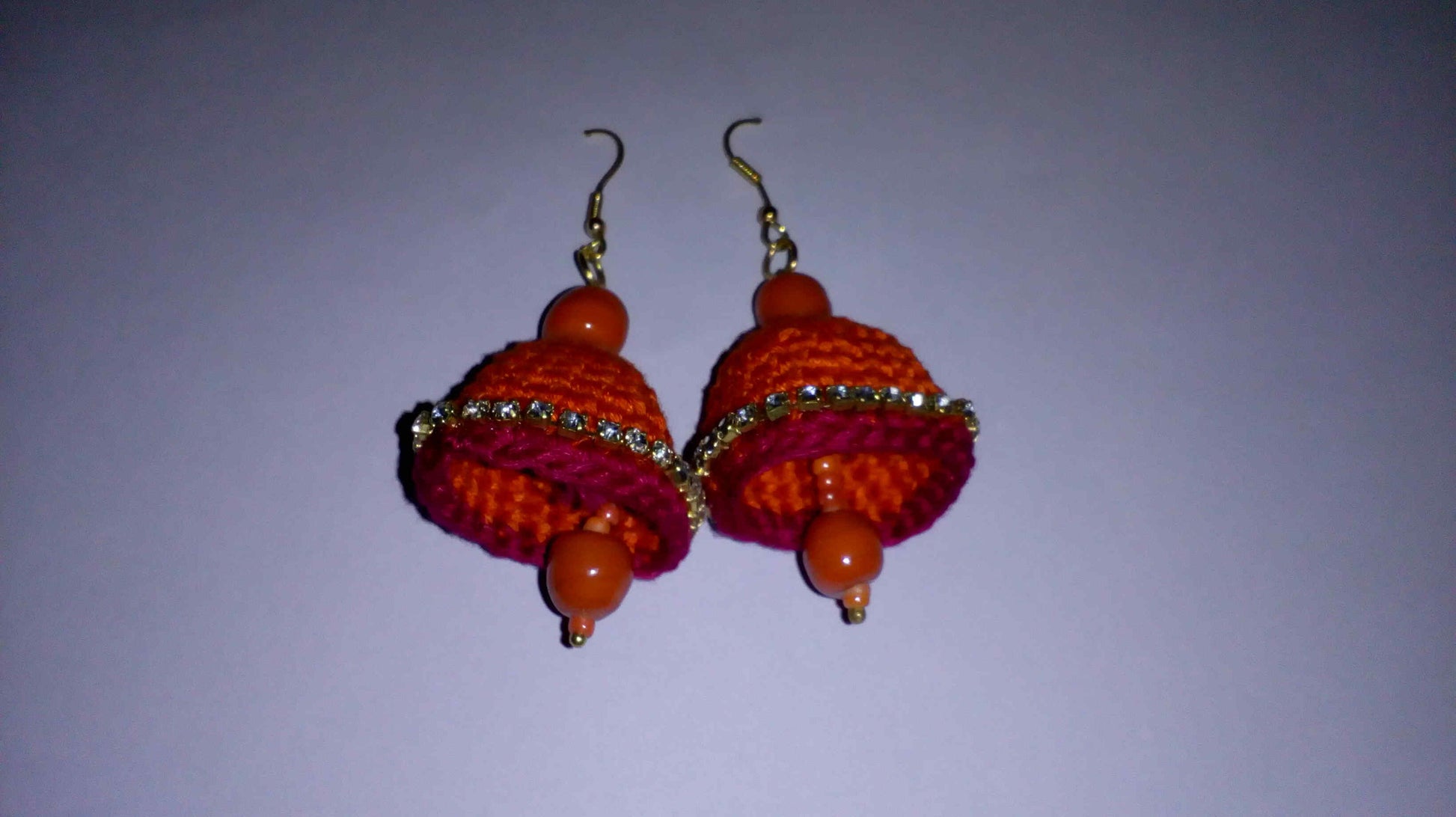 Red Color Jhumka Traditional Statement Crochet Earring Sets