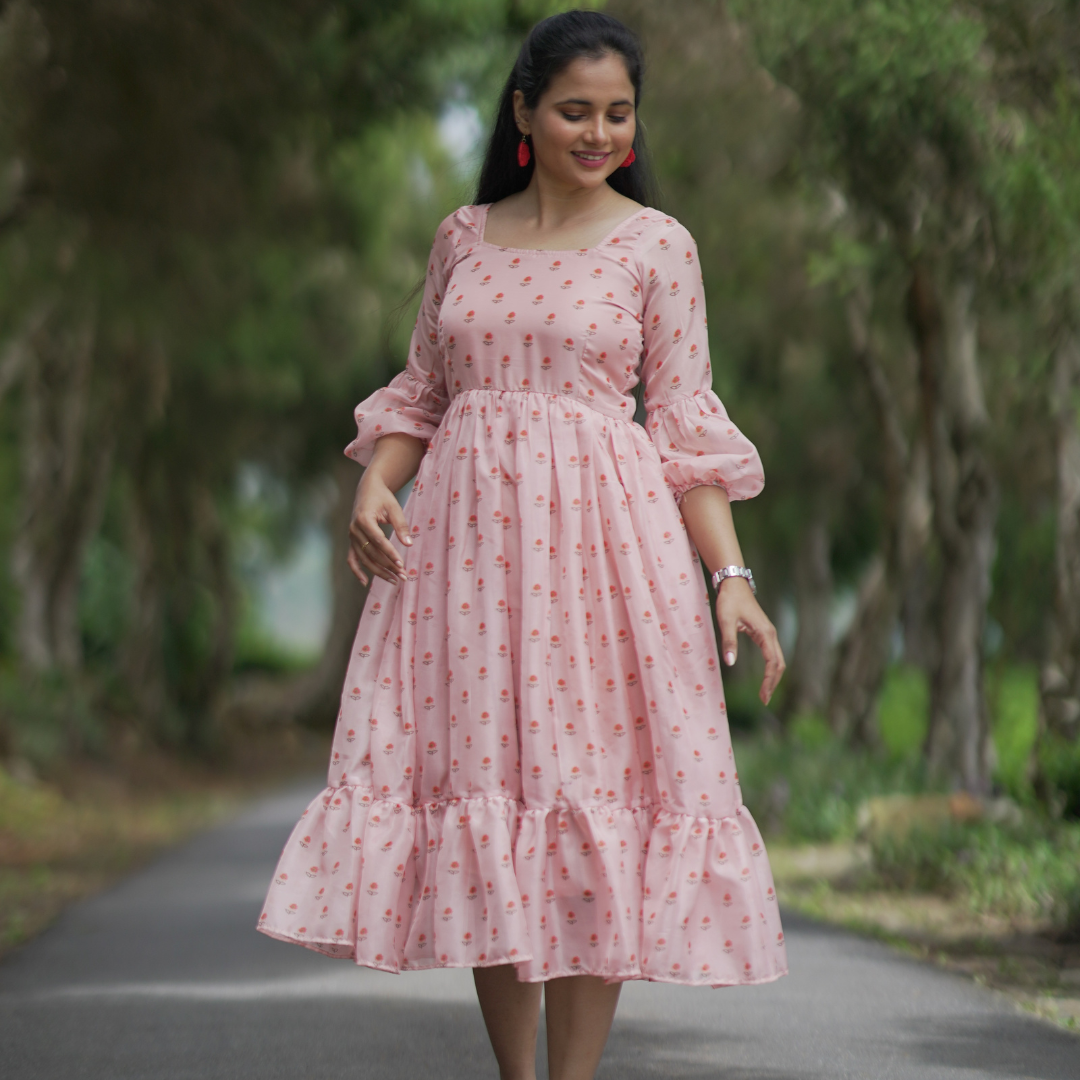 Pink online cotton frock