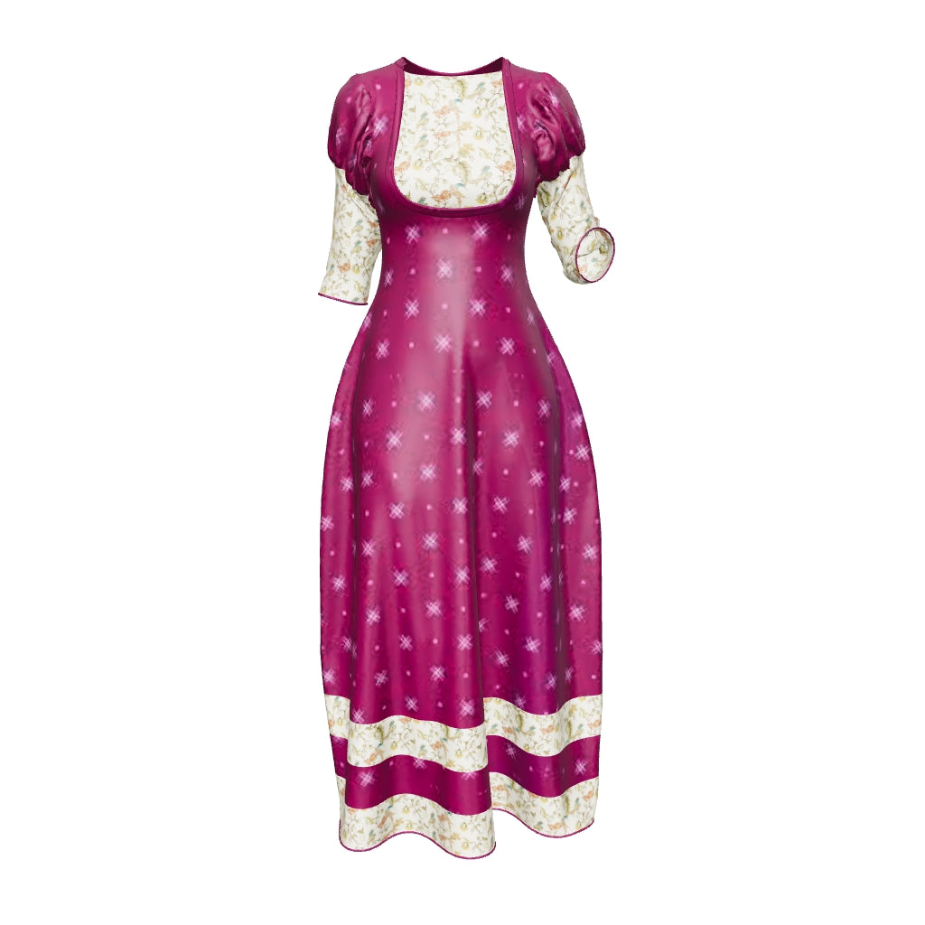 PC 97 FAUX GEORGETTE MOTHER DAUGHTER COMBO GOWN