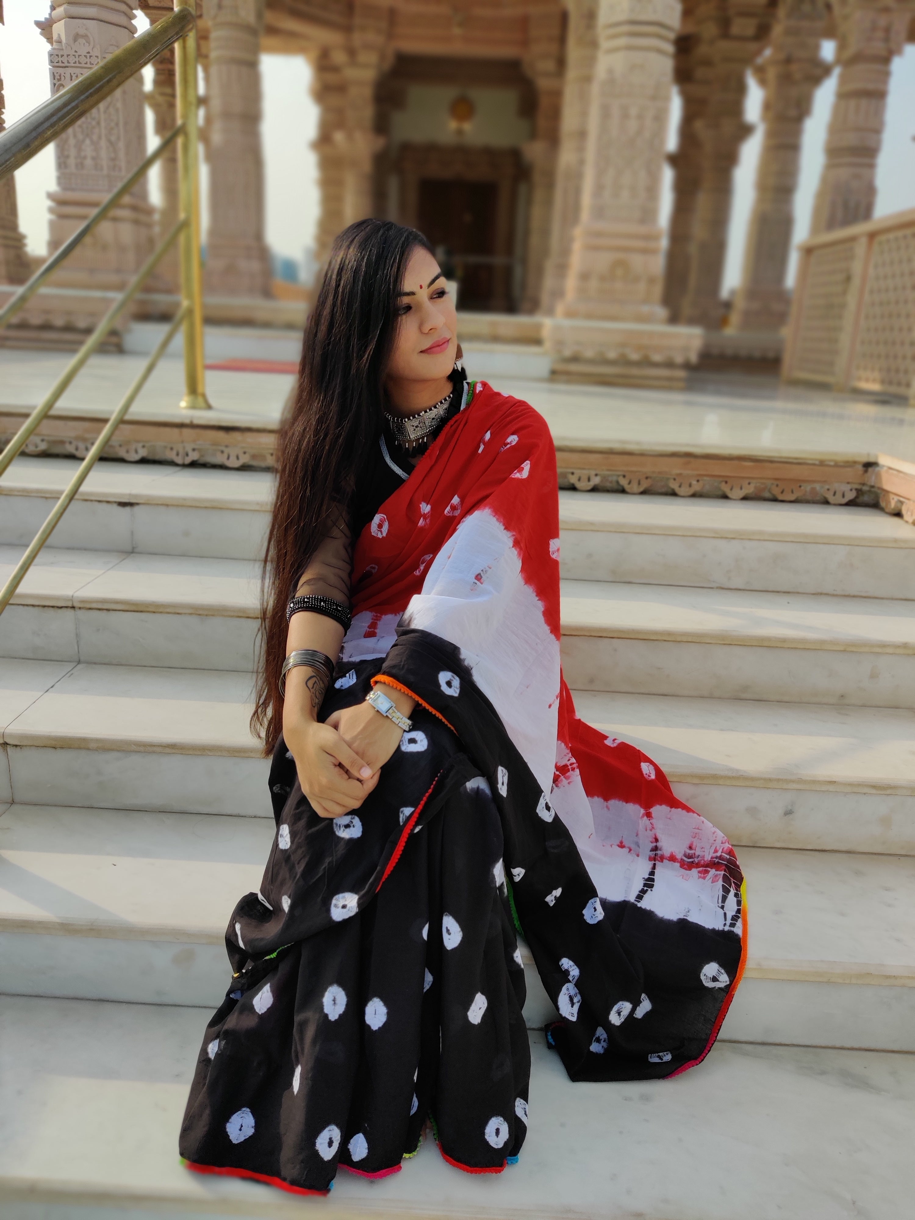 Buy Jaipuri Print Printed Daily Wear Pure Cotton Red Sarees Online @ Best  Price In India | Flipkart.com