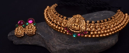Gold Coloured Oxidized Metal Antique Jewellery- GAJ009