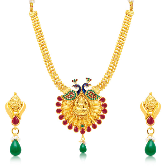 Lakshmi-Peacock Necklace Set