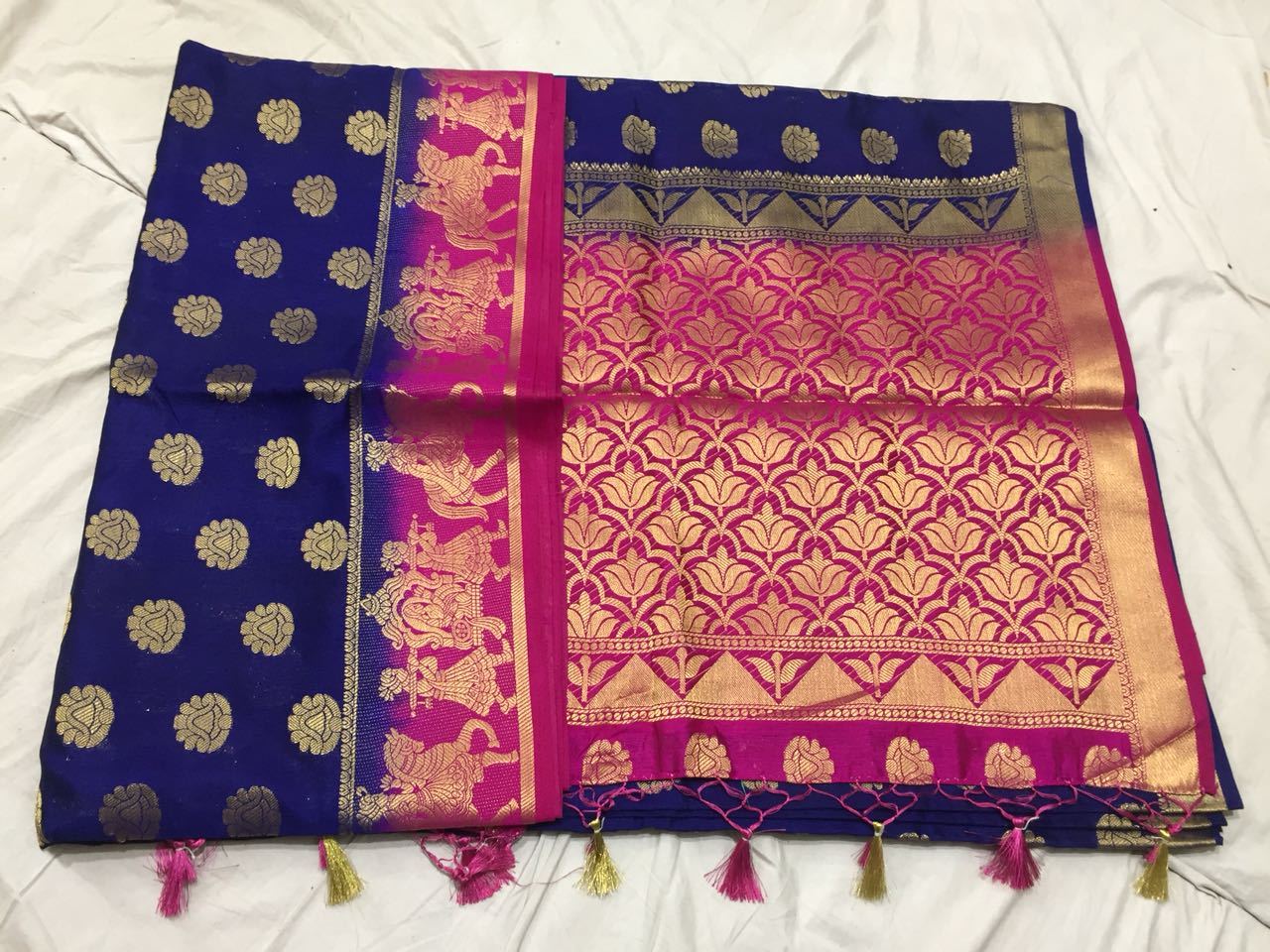 Golden Floral Paithani Silk Saree Design PS210