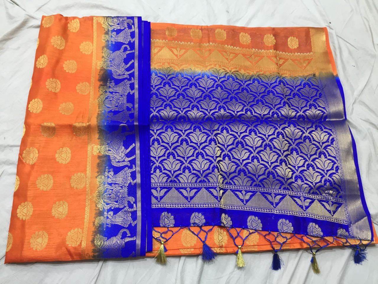 Golden Floral Paithani Silk Saree Design PS213