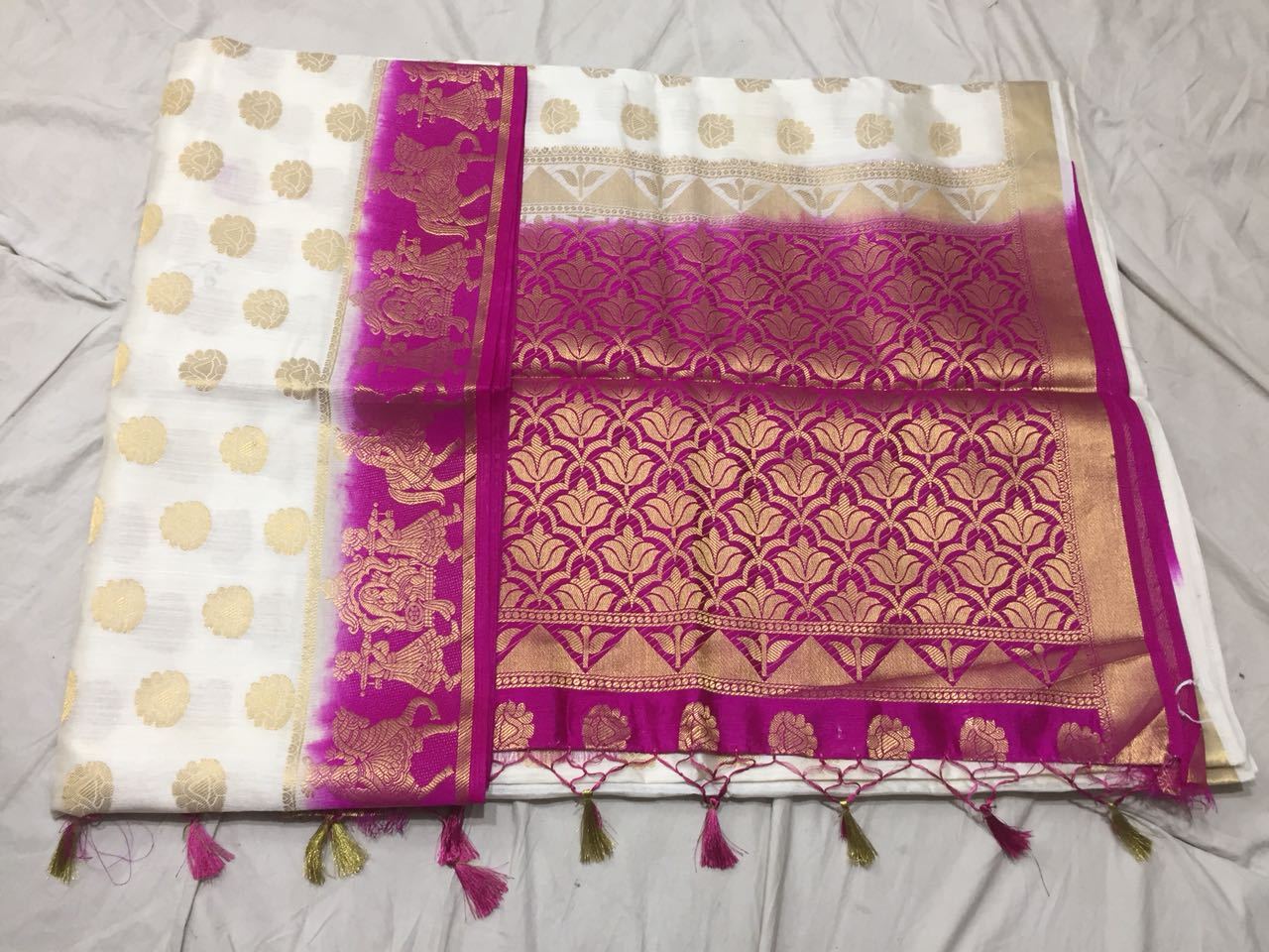 Golden Floral Paithani Silk Saree Design PS214