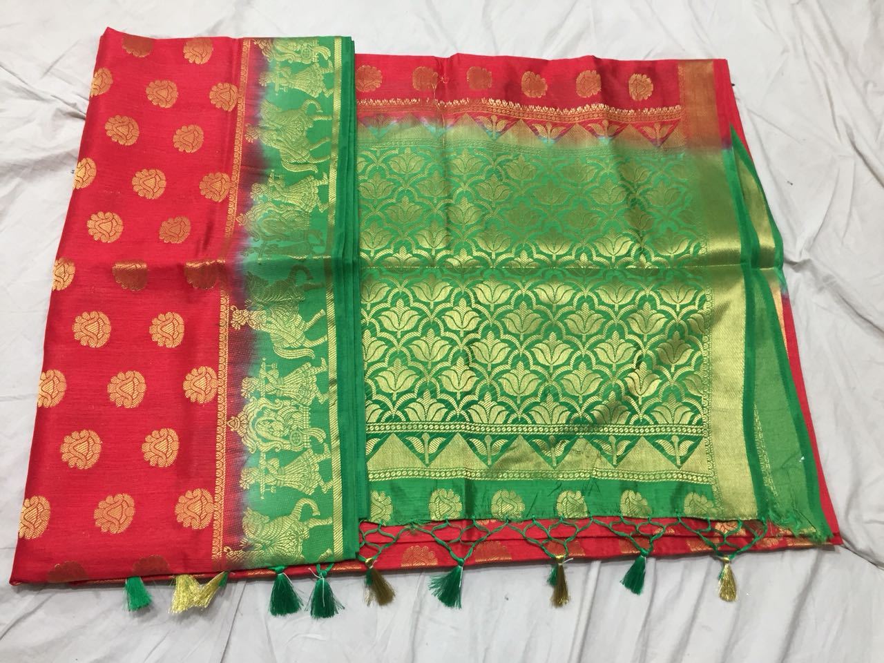Golden Floral Paithani Silk Saree Design PS215