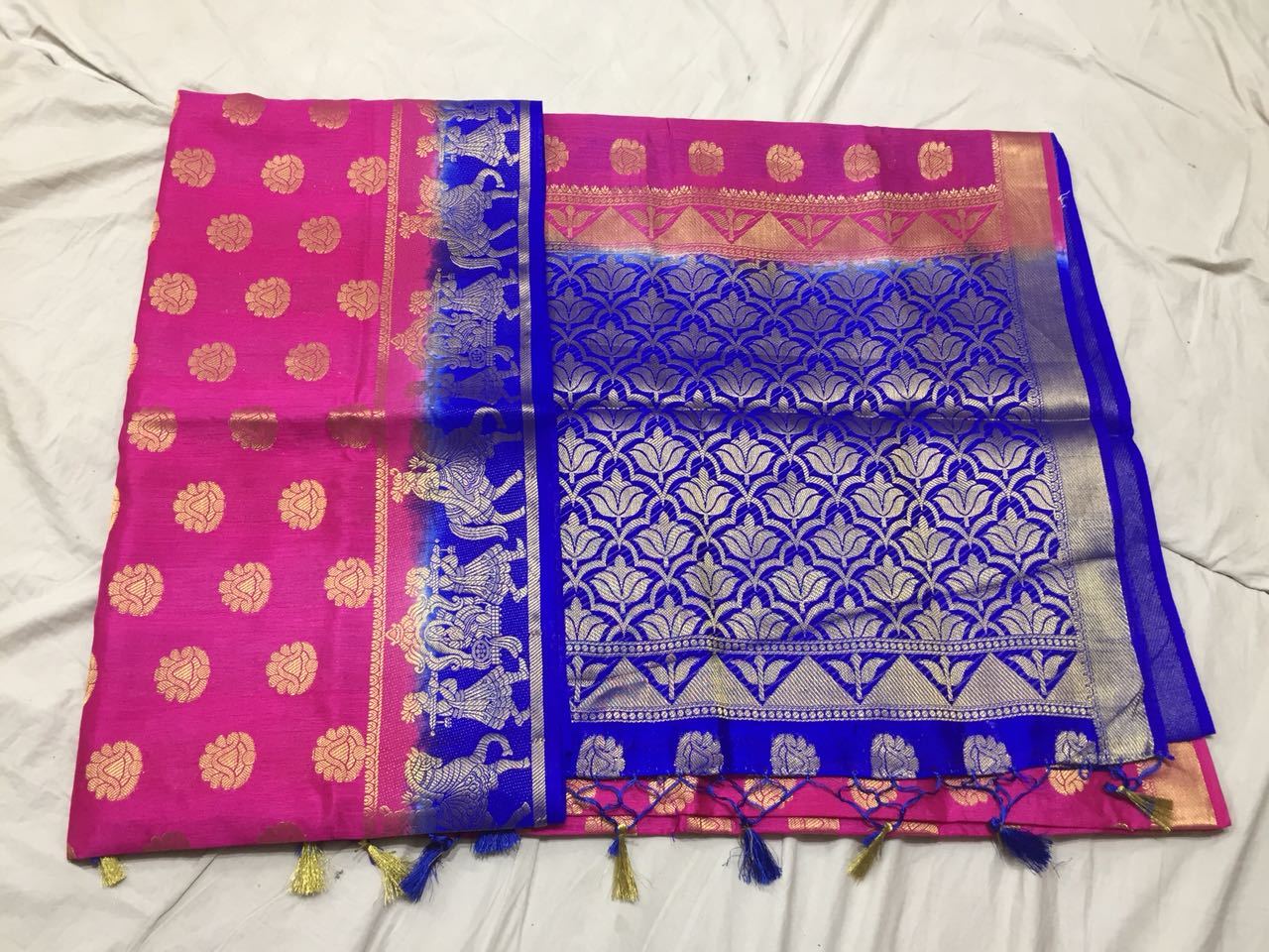 Golden Floral Paithani Silk Saree Design PS219