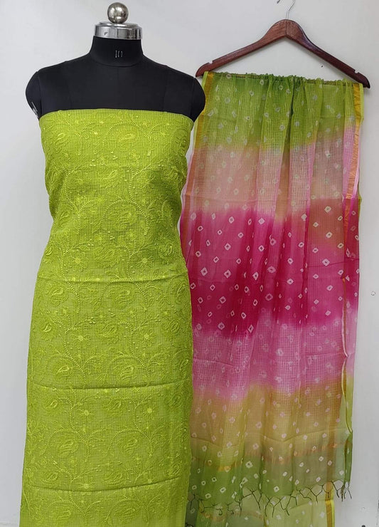 chicken cotton dress material Pure cotton hakoba chicken fabrics mix & match !!, Width 44, For orders watsapp on :- +91-7419747777,+91-9996666559