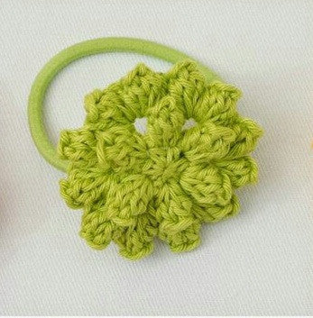 Green color Floral Crochet Hair Band