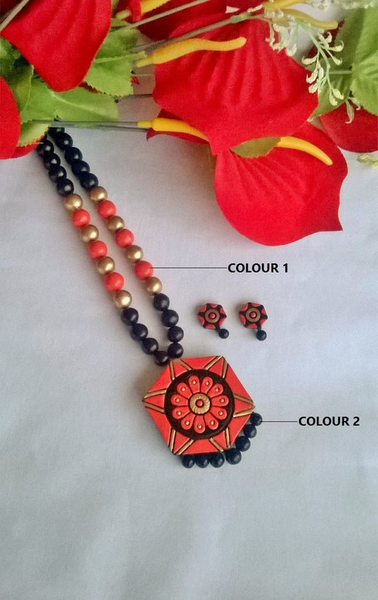Hexagon Terracotta Jewellery Set