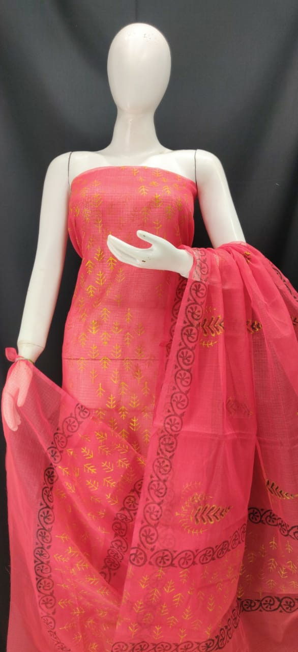 Magenta Pink Kota Dress Material