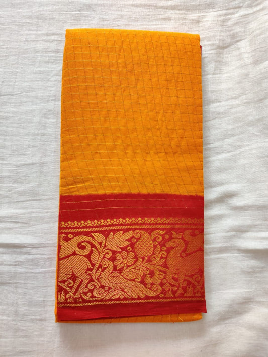 Madurai Sungudi Sarees with Double side Jari Border MSS 034