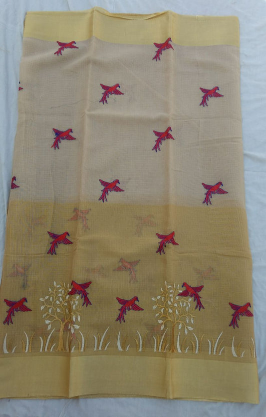 Kota Cotton Half Tissue Embroidery Saree Design-KOTASRE044