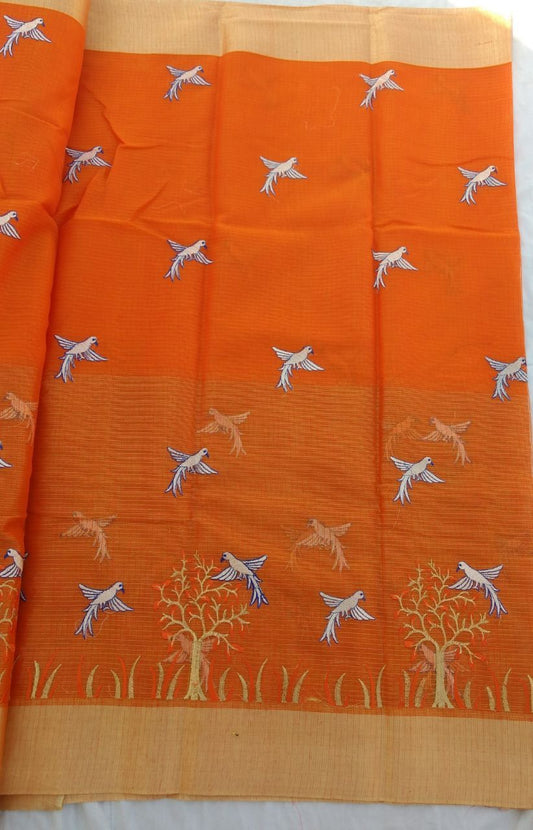 Kota Cotton Half Tissue Embroidery Saree Design-KOTASRE052