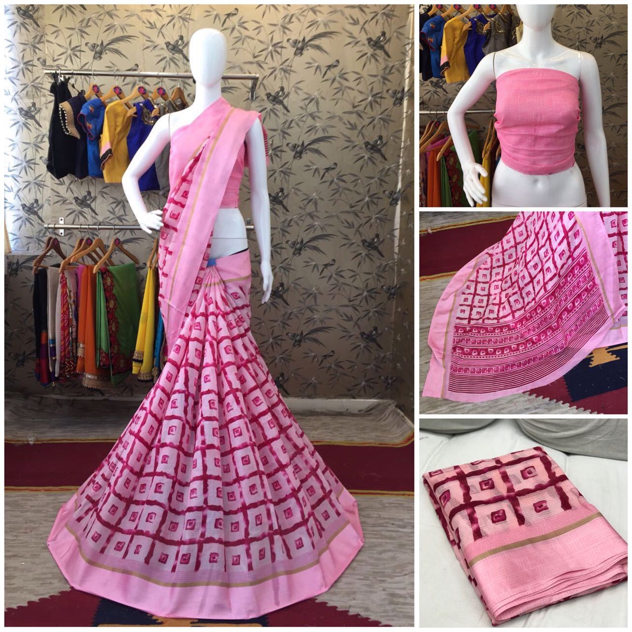 Light Pink Linen Silk with Satin Border Designer Saree-SRE-1014