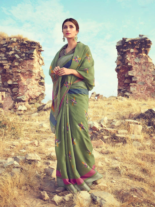 Fashionous_Linen_ saree