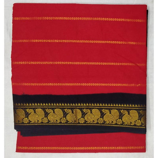 Candid Camelia Madurai Sungudi Saree-MSS006 red colour lightweight saree