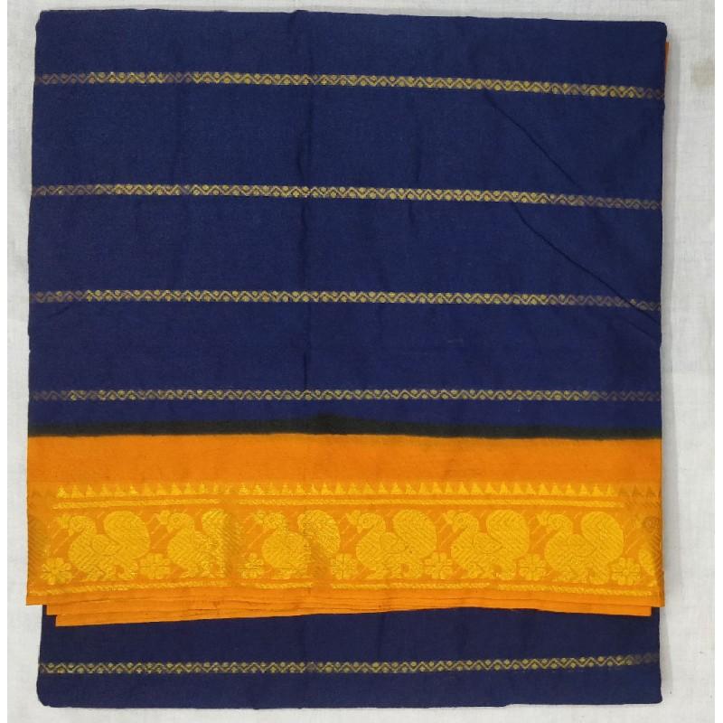 Indigo Magic Madurai Sungudi Saree-MSS008 dark blue coloured trendy saree