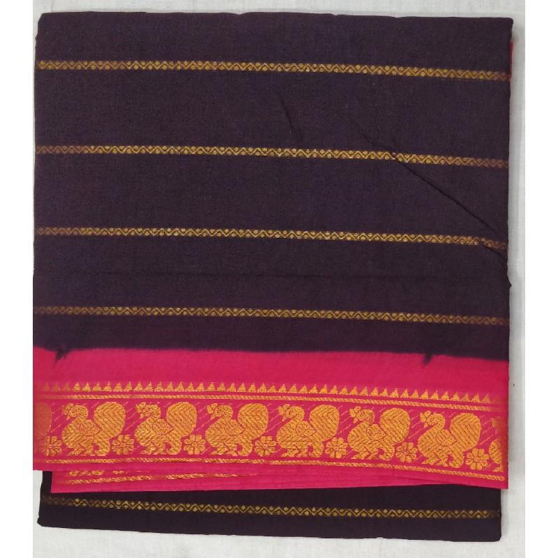 Iris Ivory Madurai Sungudi Saree-MSS017 black coloured dailywear saree 