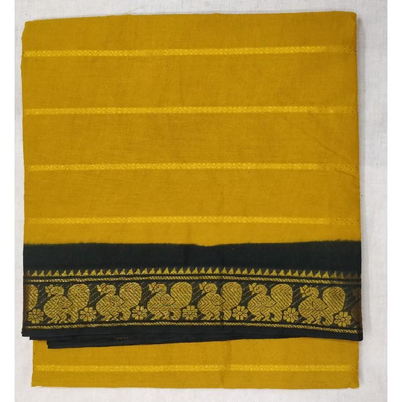 Classy Canary Madurai Sungudi Saree-MSS022 yellow and dark green bright coloured saree 