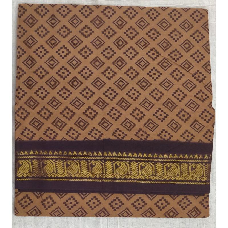 Biscotti Madurai Sungudi Saree-MSS089 brown colour saree dailywear