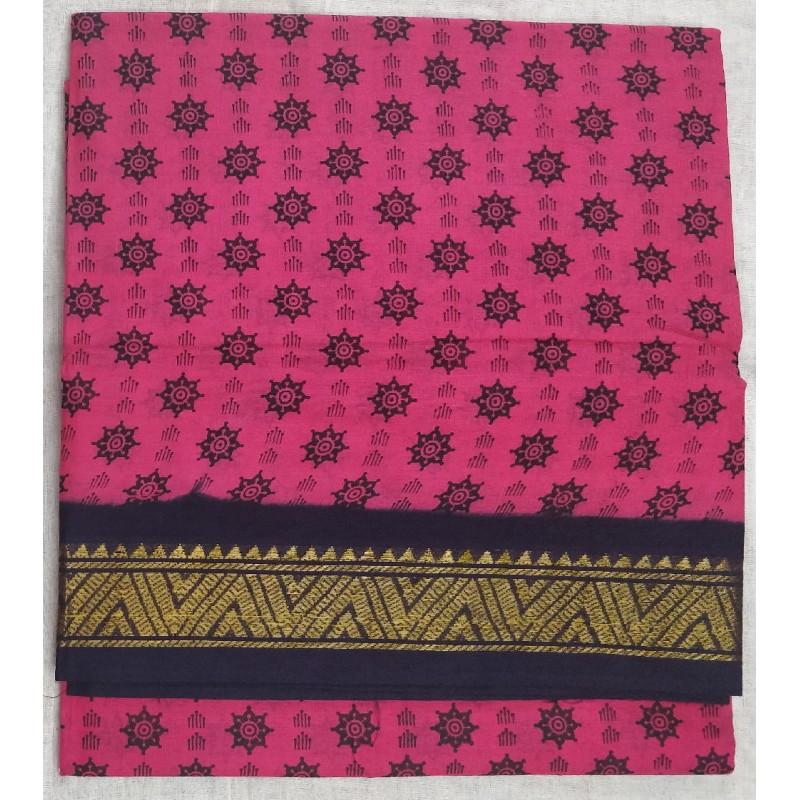 Bubblegum Sweet Madurai Sungudi Saree-MSS090 pink colour saree lightweight casual